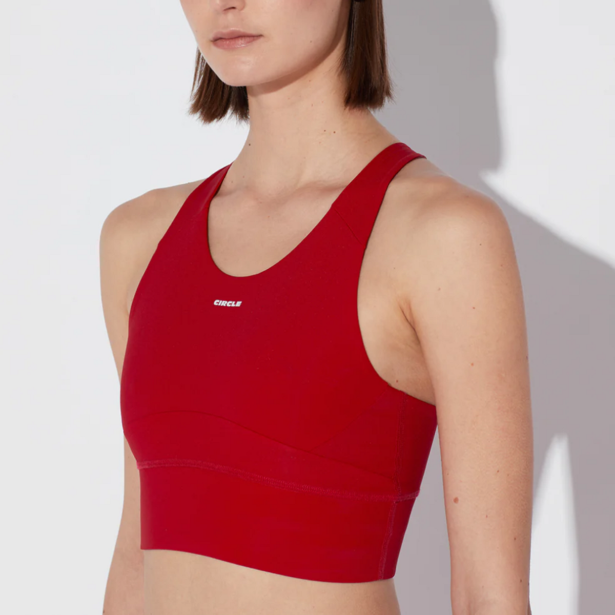 써클 스포츠웨어(CIRCLE SPORTSWEAR) 에센셜 레벨 업 스포츠브라 2.0 레드 체리 여성