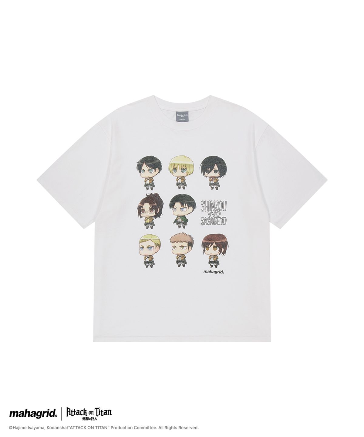 마하그리드(MAHAGRID) [진격의거인] SASAGEYO CHARACTER TEE WHITE(MG2GMMT504T)