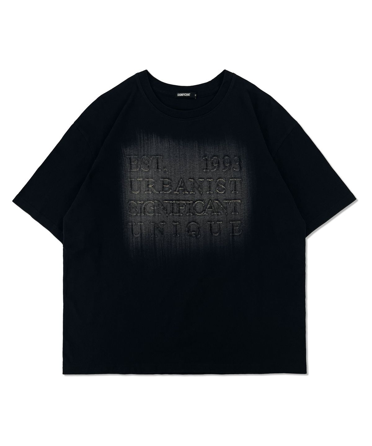 시그니피컨트(SIGNIFICANT) 빈티지 브러쉬 워시드 반팔티 LQ2TU309_BLACK