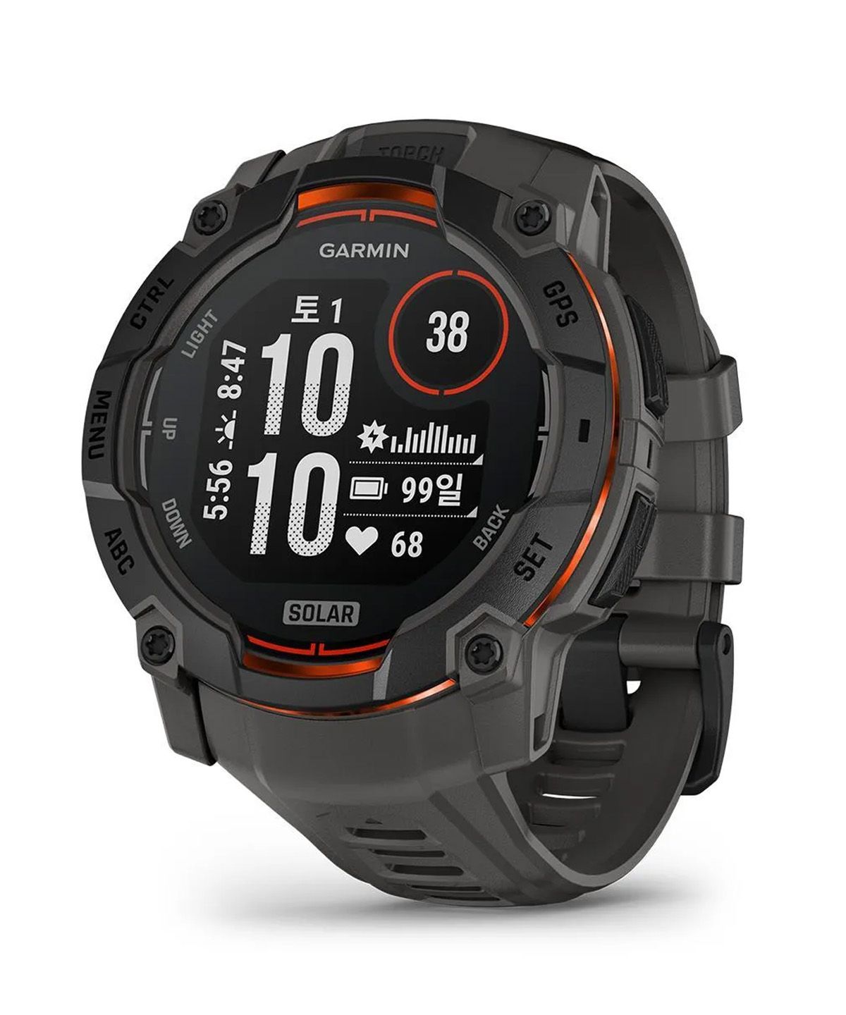 가민(GARMIN) 인스팅트3 50mm SOLAR 블랙 (차콜 밴드)