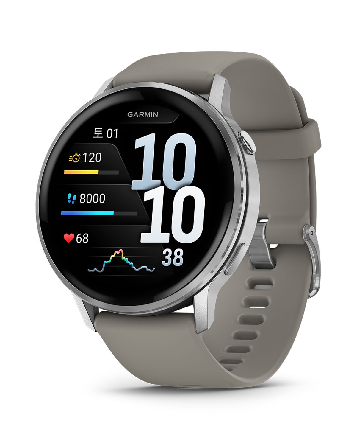 가민(GARMIN) 베뉴 4 45mm 실버(실버 그레이 실리콘 밴드)