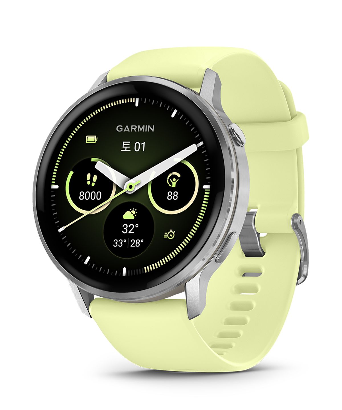 가민(GARMIN) 베뉴 4 45mm 실버(시트론 실리콘 밴드)