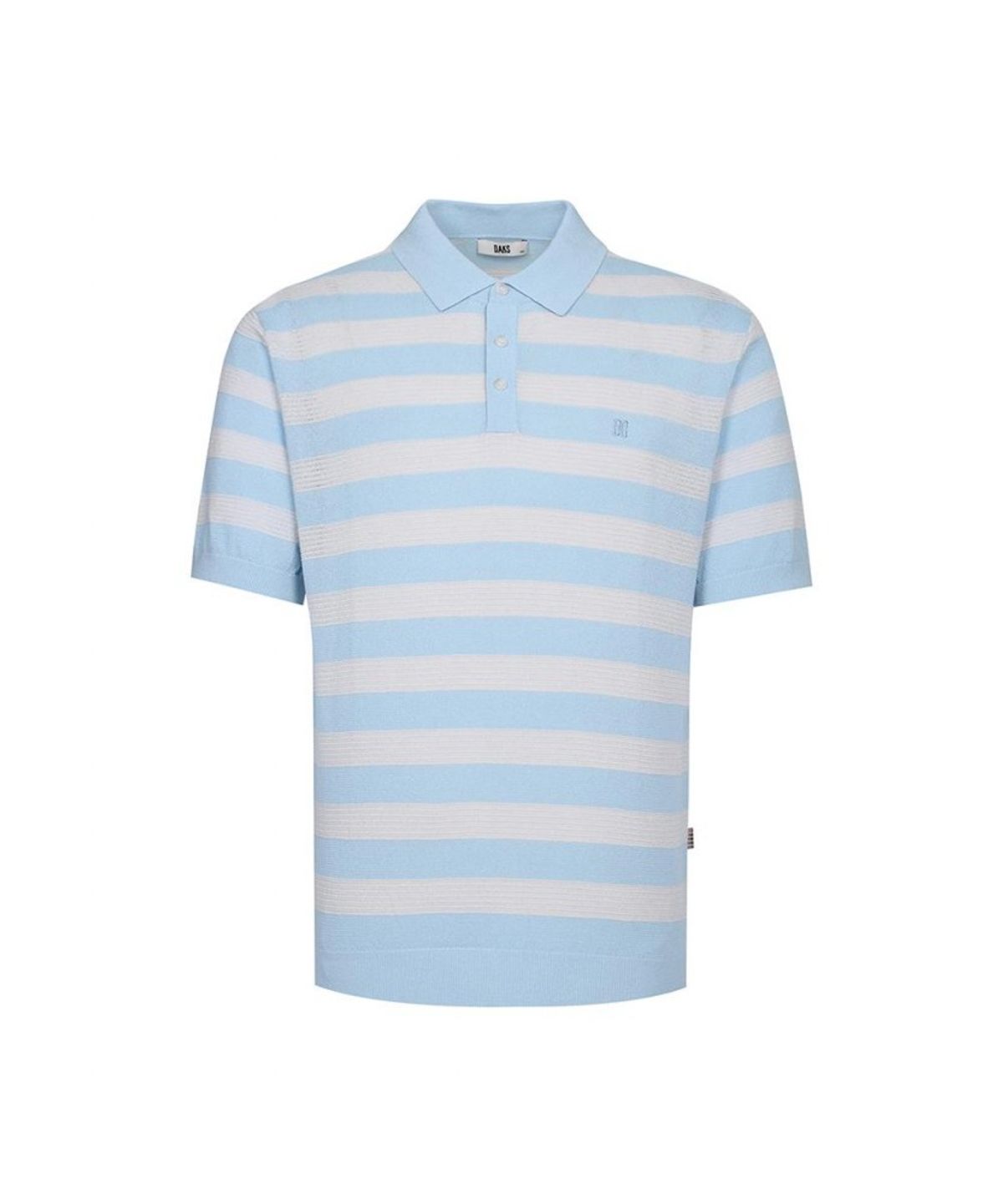 닥스셔츠(DAKS SHIRTS) 스트라이프 반팔 카라니트 블루_DLS1SWTS109B1