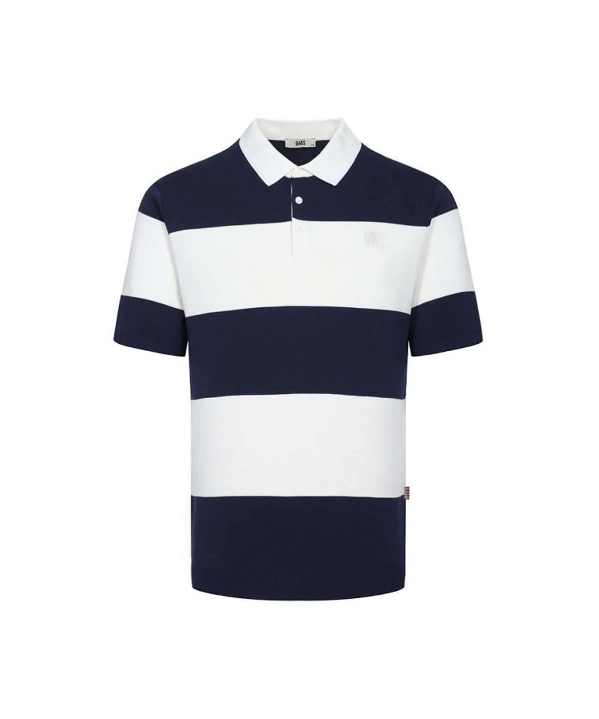 닥스셔츠(DAKS SHIRTS) 스트라이프 반팔 카라니트 네이비_DLS1SWTS111N1