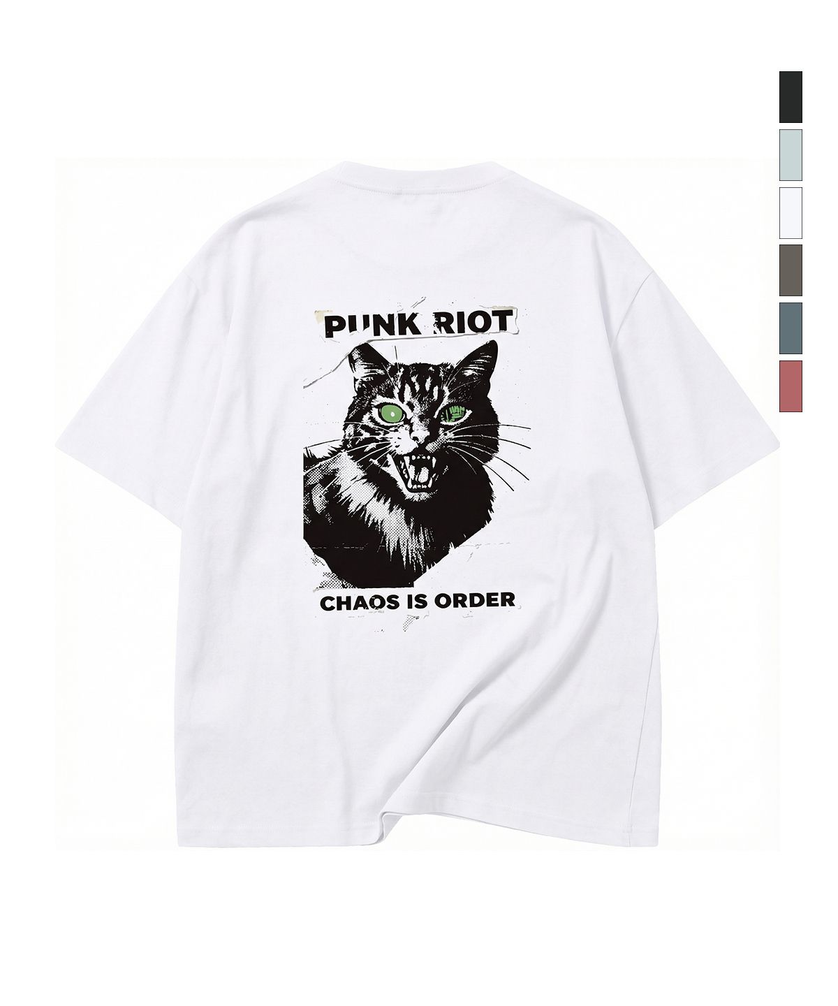 와일드락(WILDROCK) Chaos Cat 쿨코튼 오버핏 반팔 티셔츠