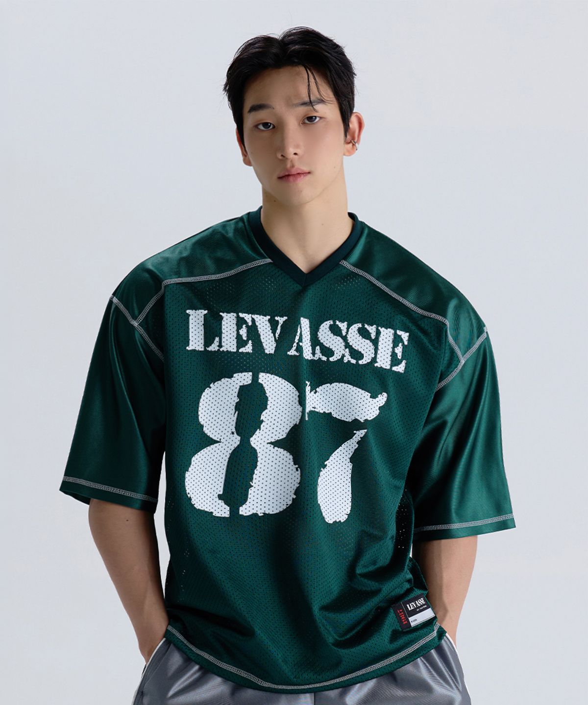 르바세(LEVASSE) Mesh Rugby Shirt – Green