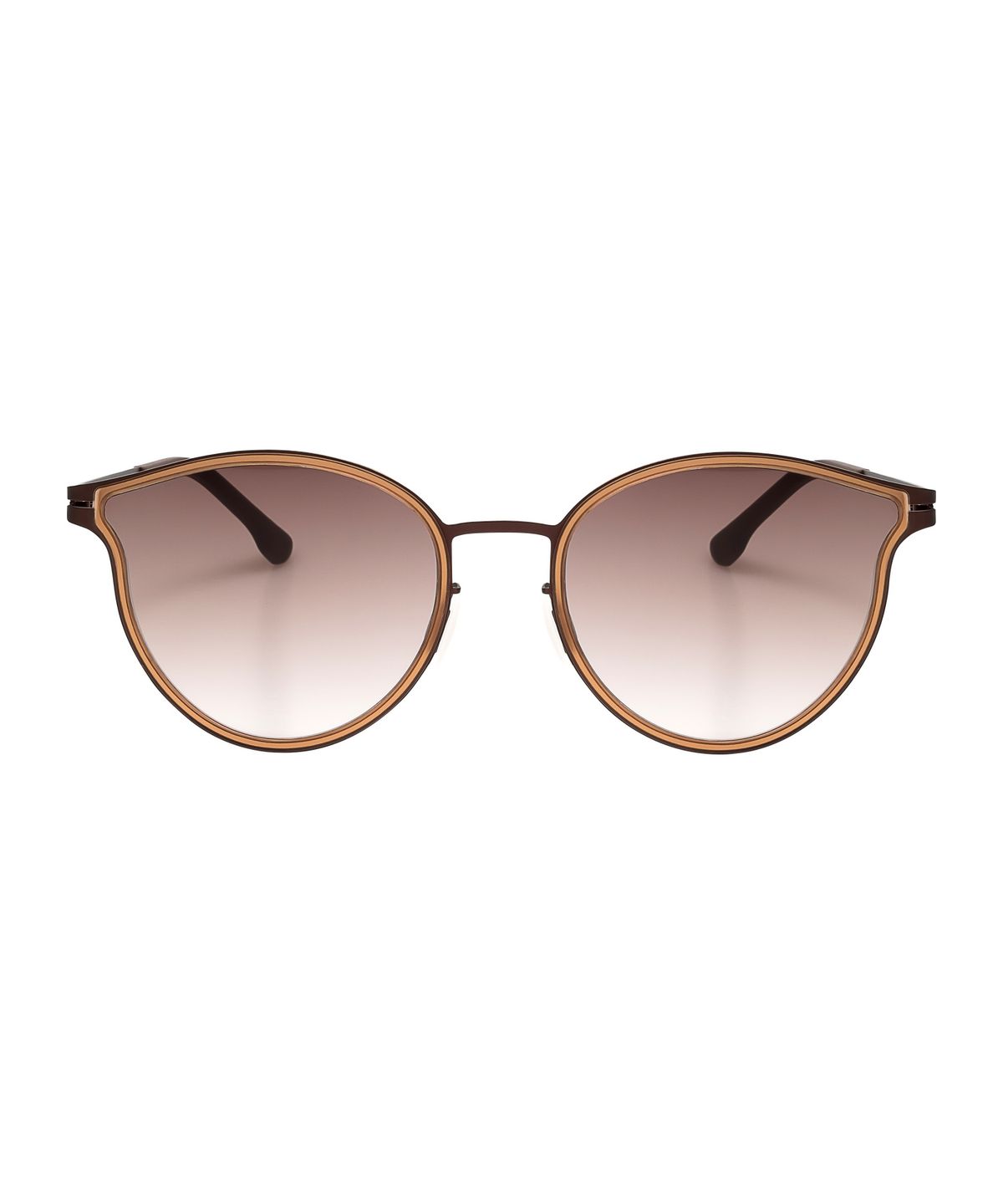 헌터 아이웨어(HUNTEREYEWEAR) [WOMAN] 라운드 씬 메탈 선글라스 - 브라운 HTB22
