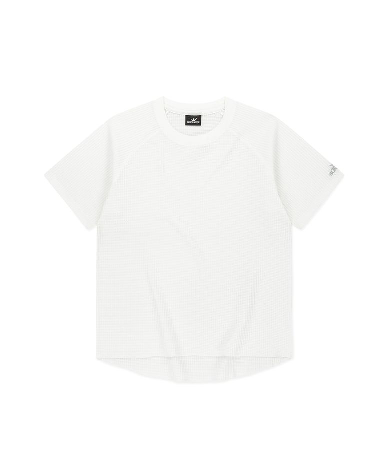 Aero Waffle Raglan Tee White