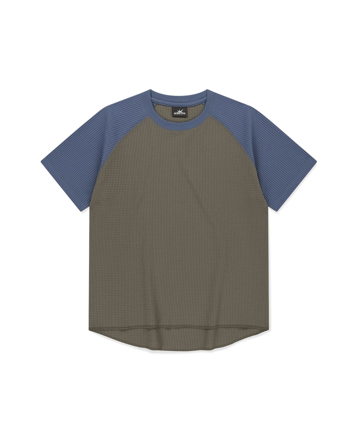 썬러브투어(SUNLOVETOUR) Aero Waffle Raglan Tee Taupe/Blue