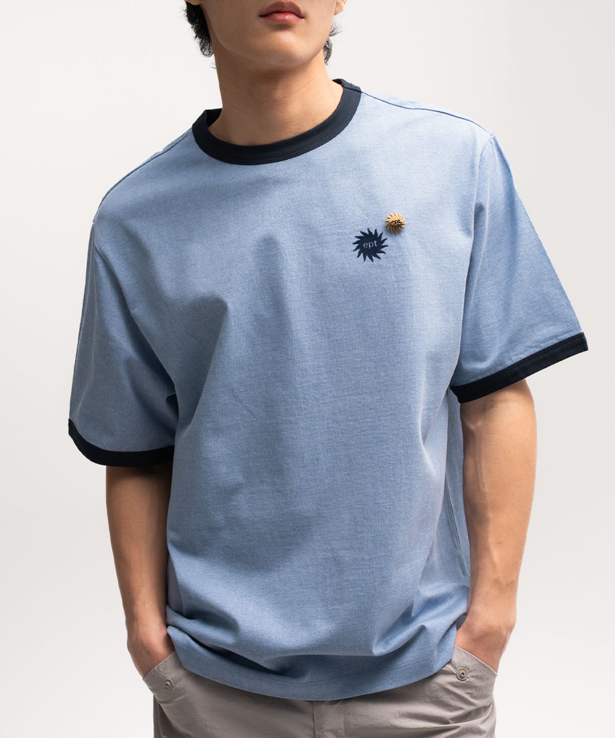 이피티(EPT) SUN LOGO RINGER T-SHIRT (H/BLUE)