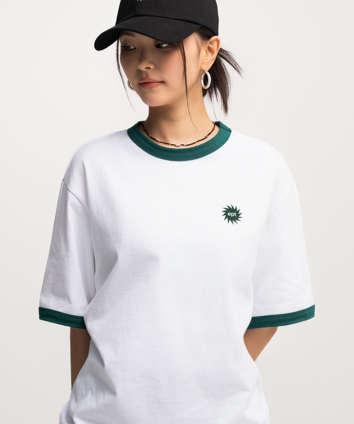 이피티(EPT) SUN LOGO RINGER T-SHIRT (WHITE)
