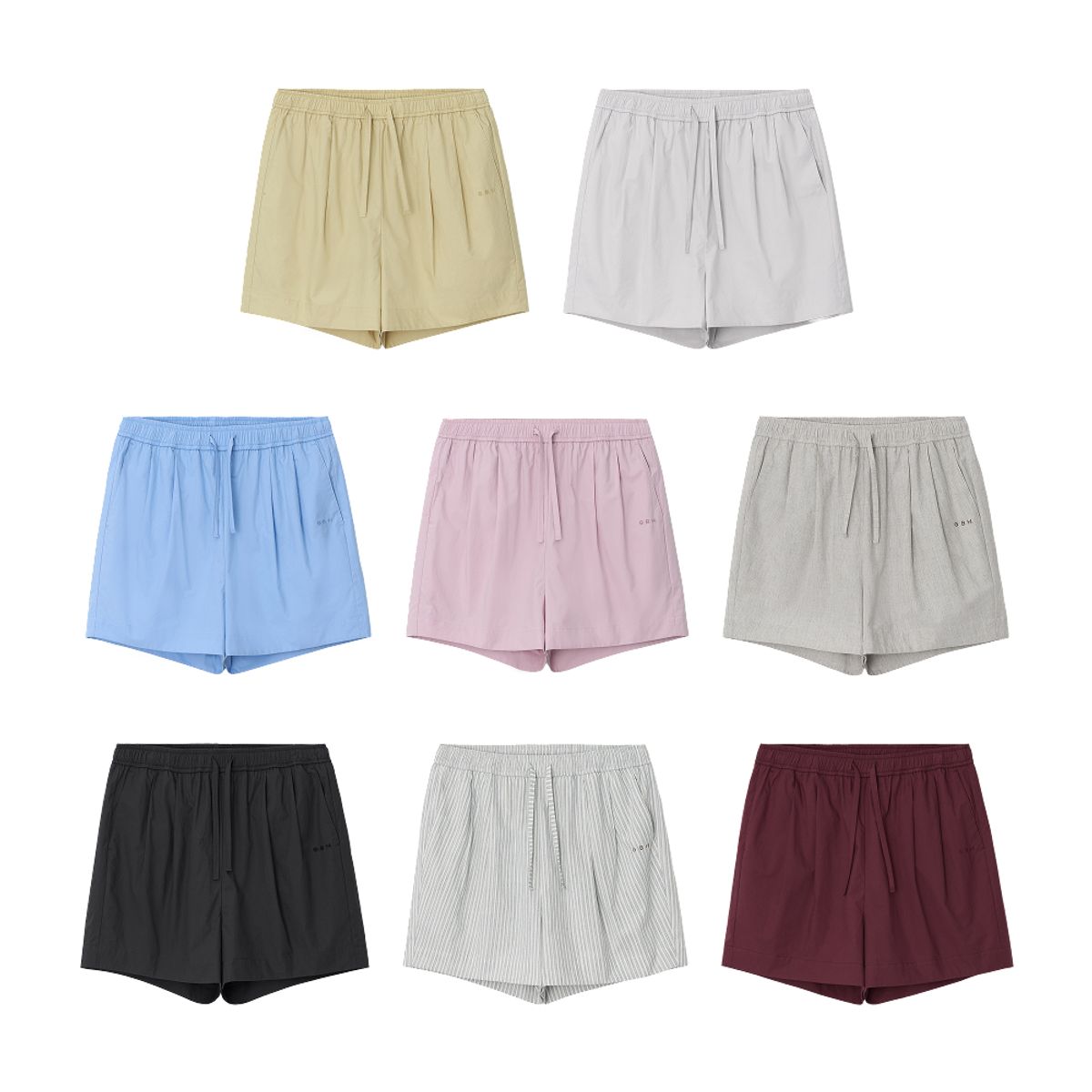 지비에이치 홈(GBH HOME) PAJAMAS SHORT PANTS (8 COLORS 4 SIZES) 순면 파자마 반바지 단품 남녀공용 (S90-XL105)