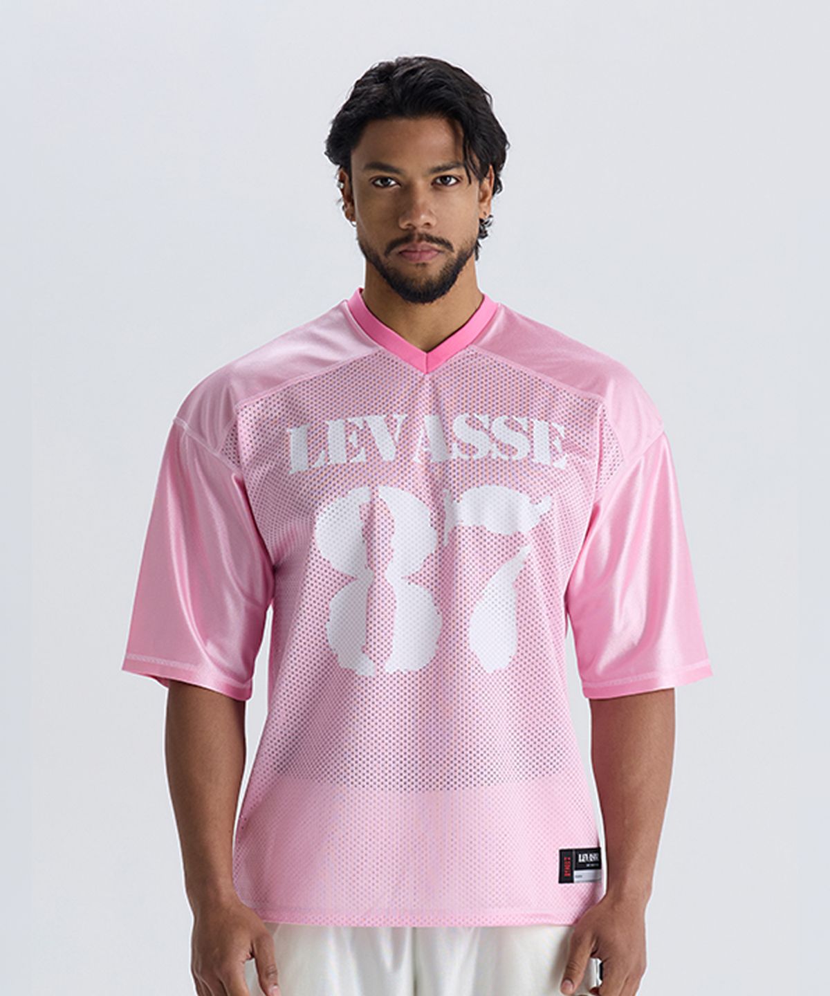 르바세(LEVASSE) Mesh Rugby Shirt – Pink