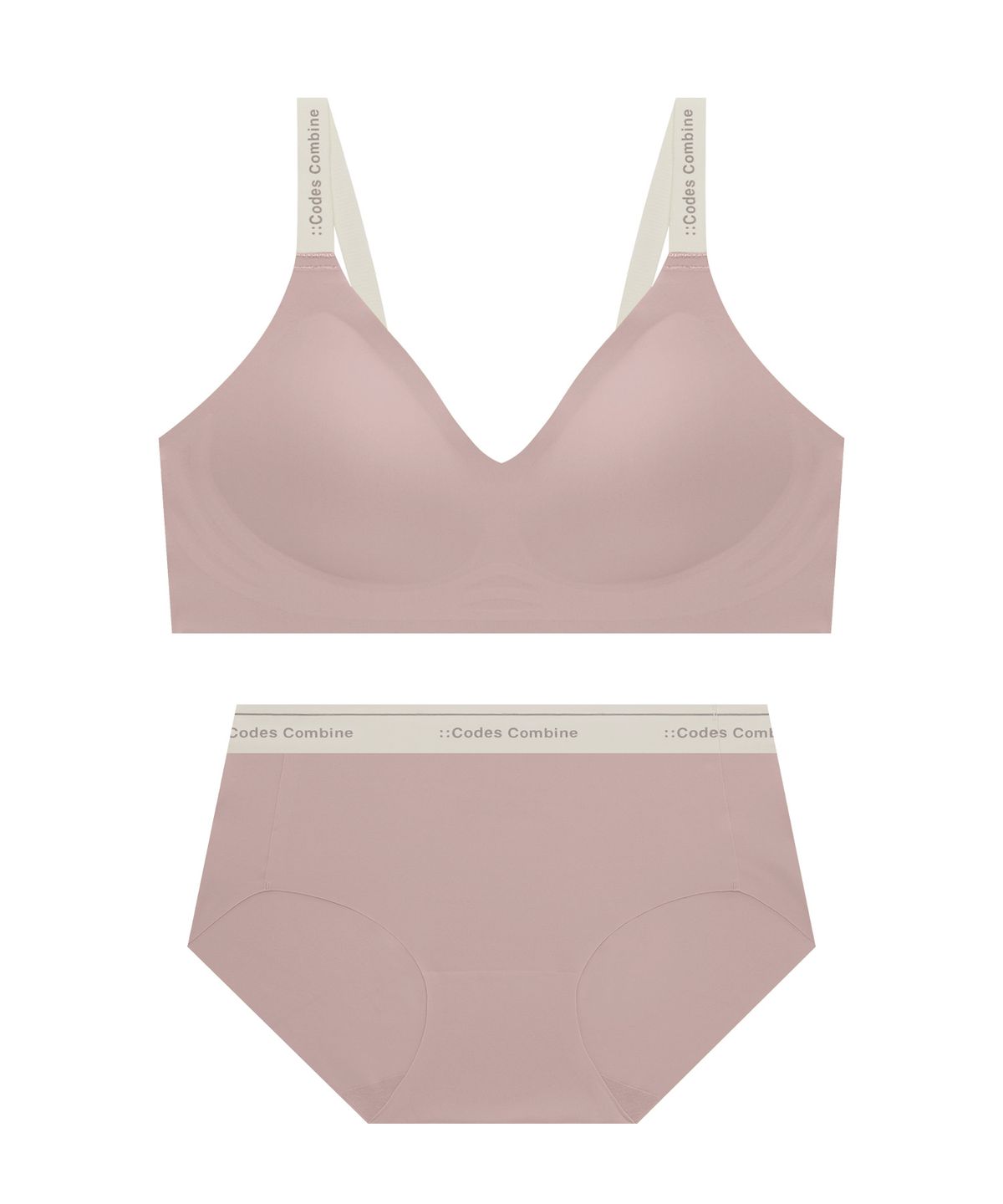 코데즈컴바인 이너웨어(CODES COMBINE INNERWEAR) 리프트업 볼륨일체형 노후크 심리스 브라팬티 세트_인디핑크