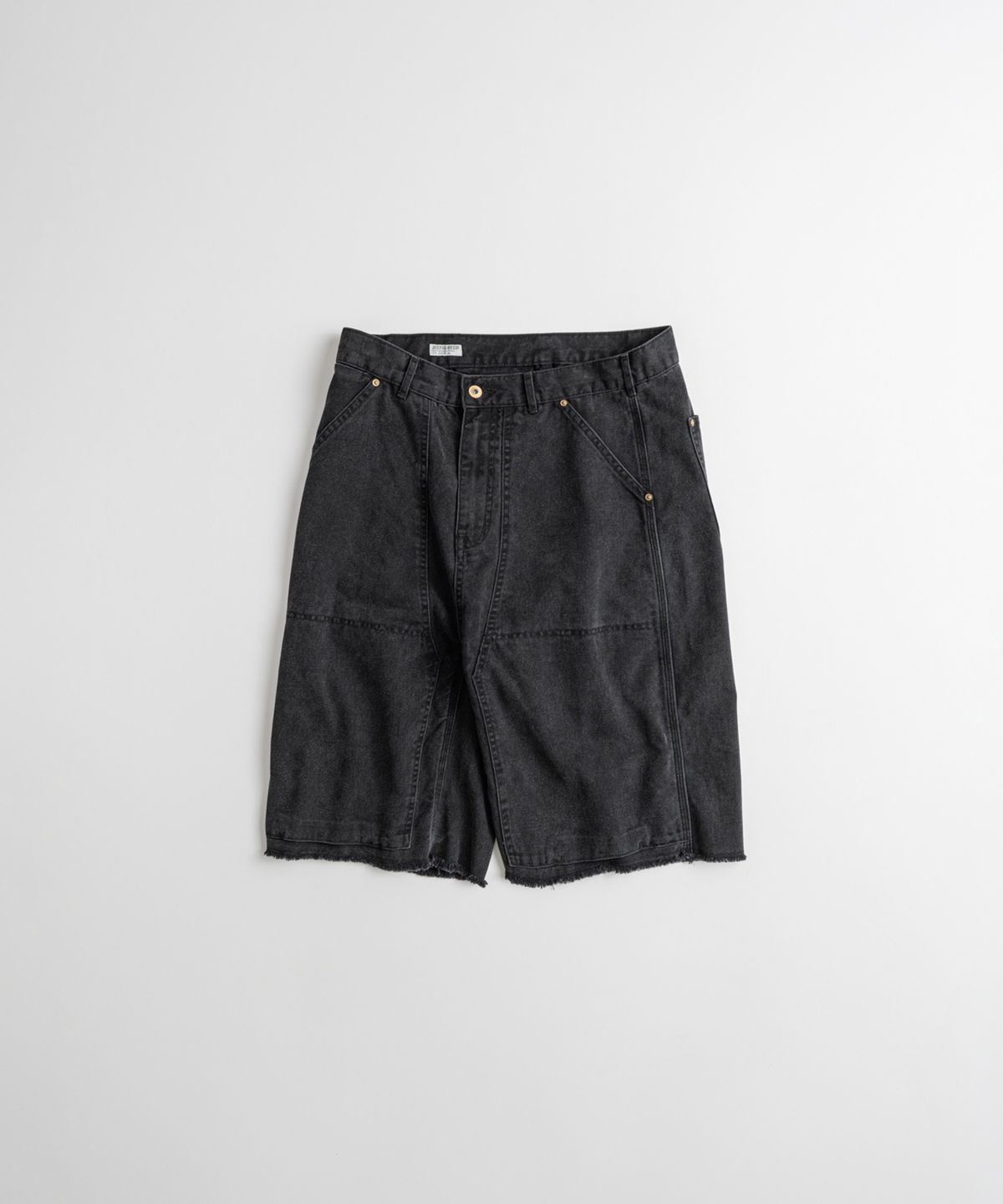비헤비어(BEHEAVYER) WASHED CANVAS DOUBLE KNEE 1/2 PANTS anthracite