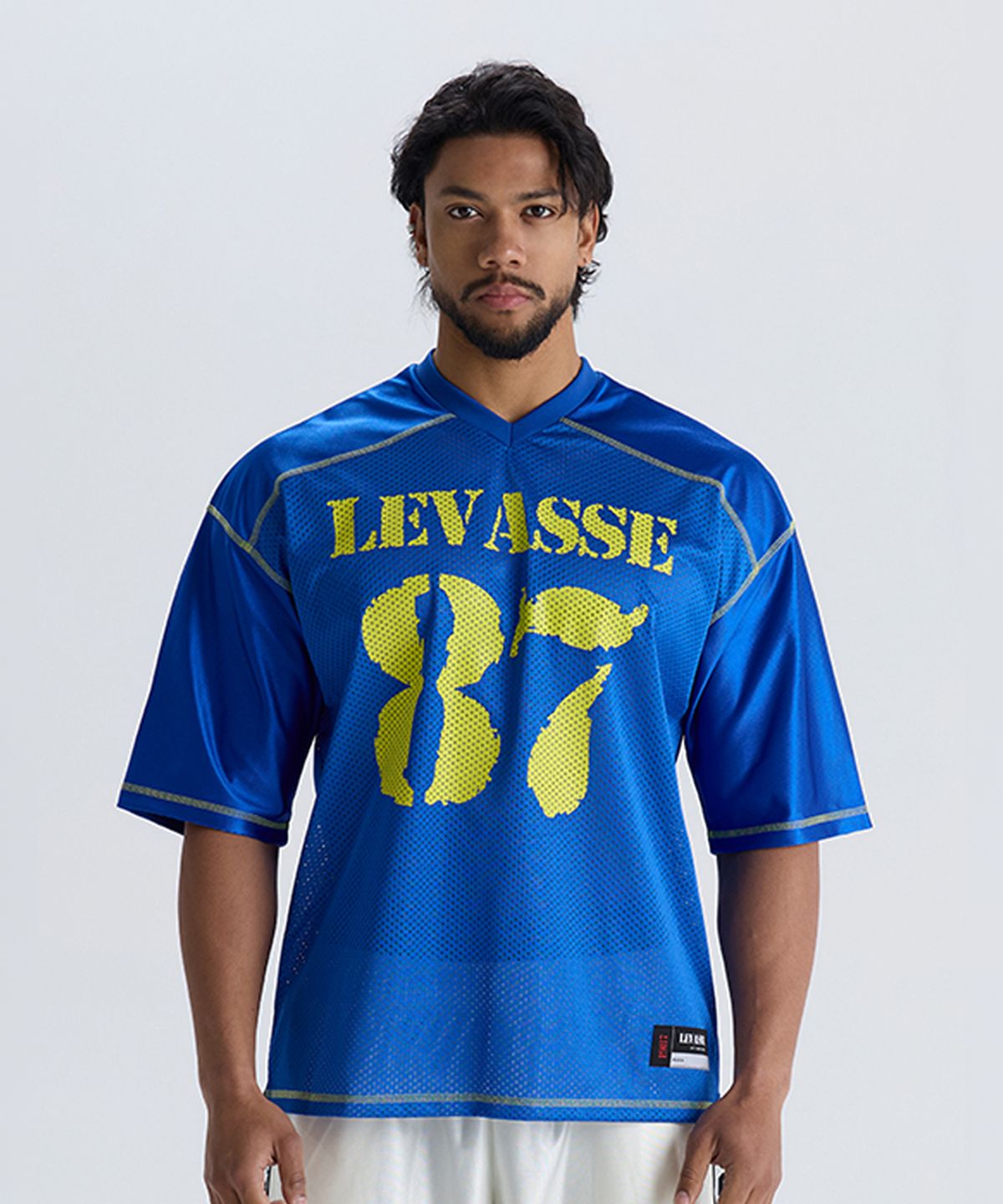 르바세(LEVASSE) Mesh Rugby Shirt – Blue