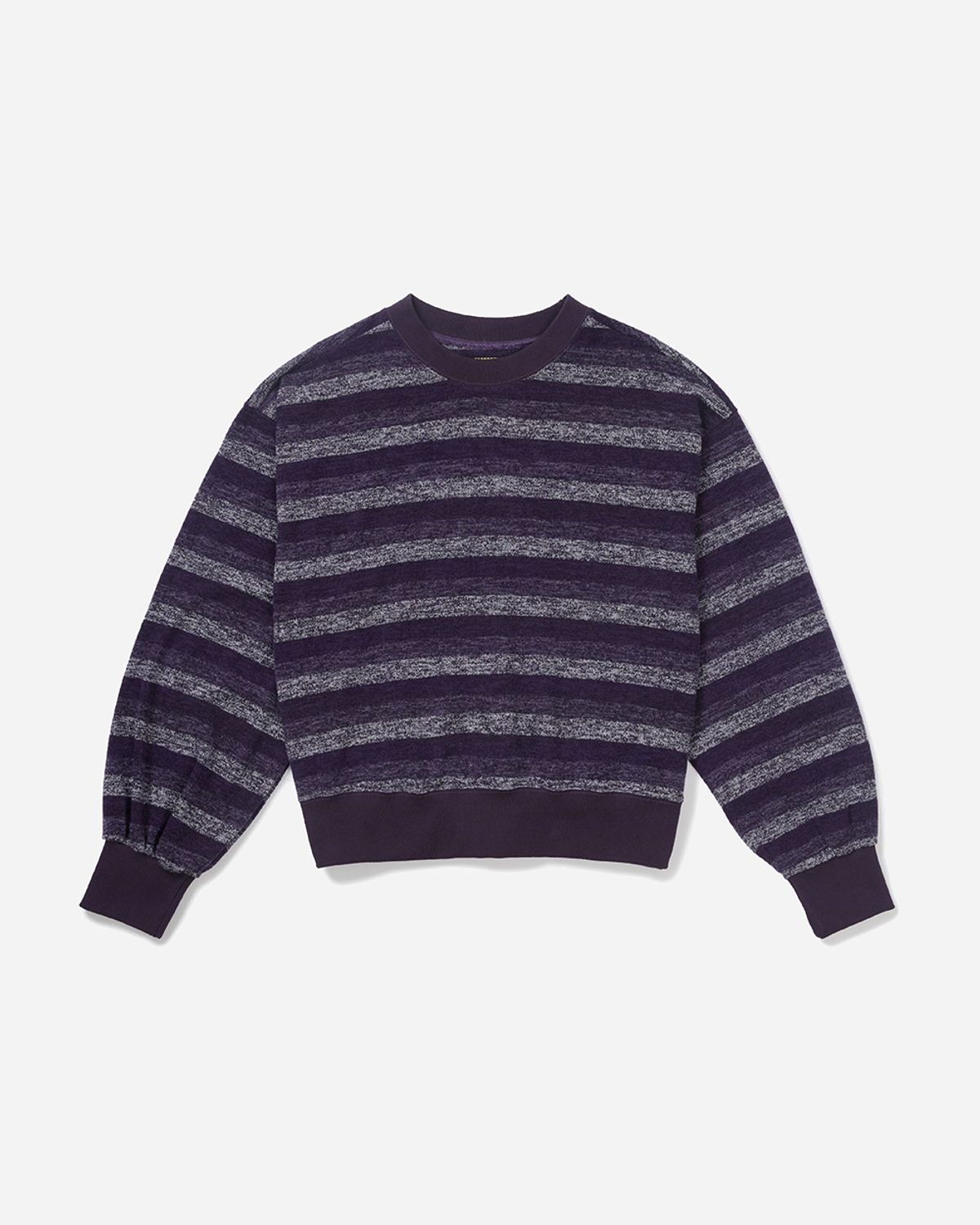 사일런트실러블(SILENTSYLLABLE) Grain stripe pullover knit / Purple