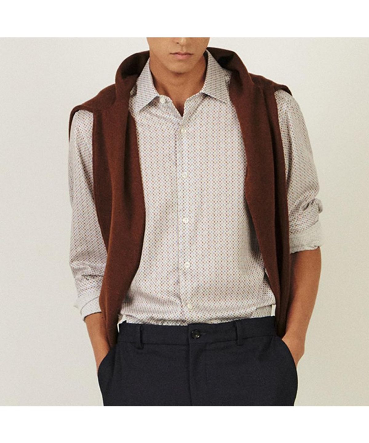 닥스셔츠(DAKS SHIRTS) 노케어 레이온100 프린트 패턴 드레스셔츠 레귤러핏_DLA1SHDL182A1