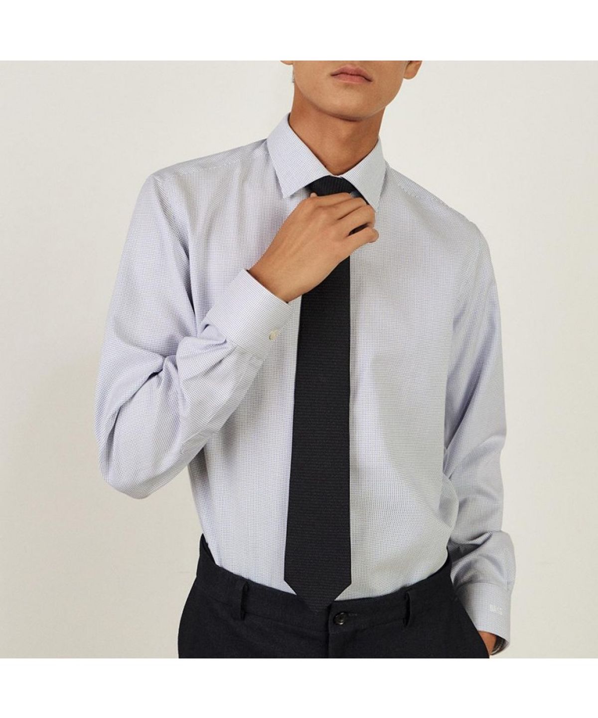닥스셔츠(DAKS SHIRTS) 이지케어 면혼방 스퀘어 패턴 드레스셔츠 컴포트슬림핏_DLA1SHDL222B1