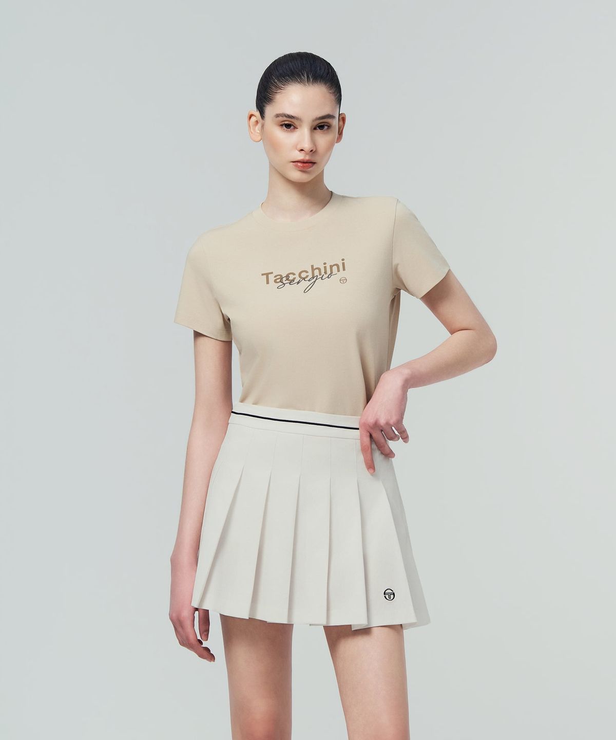세르지오 타키니(SERGIO TACCHINI) W 그래픽 레귤러핏 티셔츠 (L.Beige)