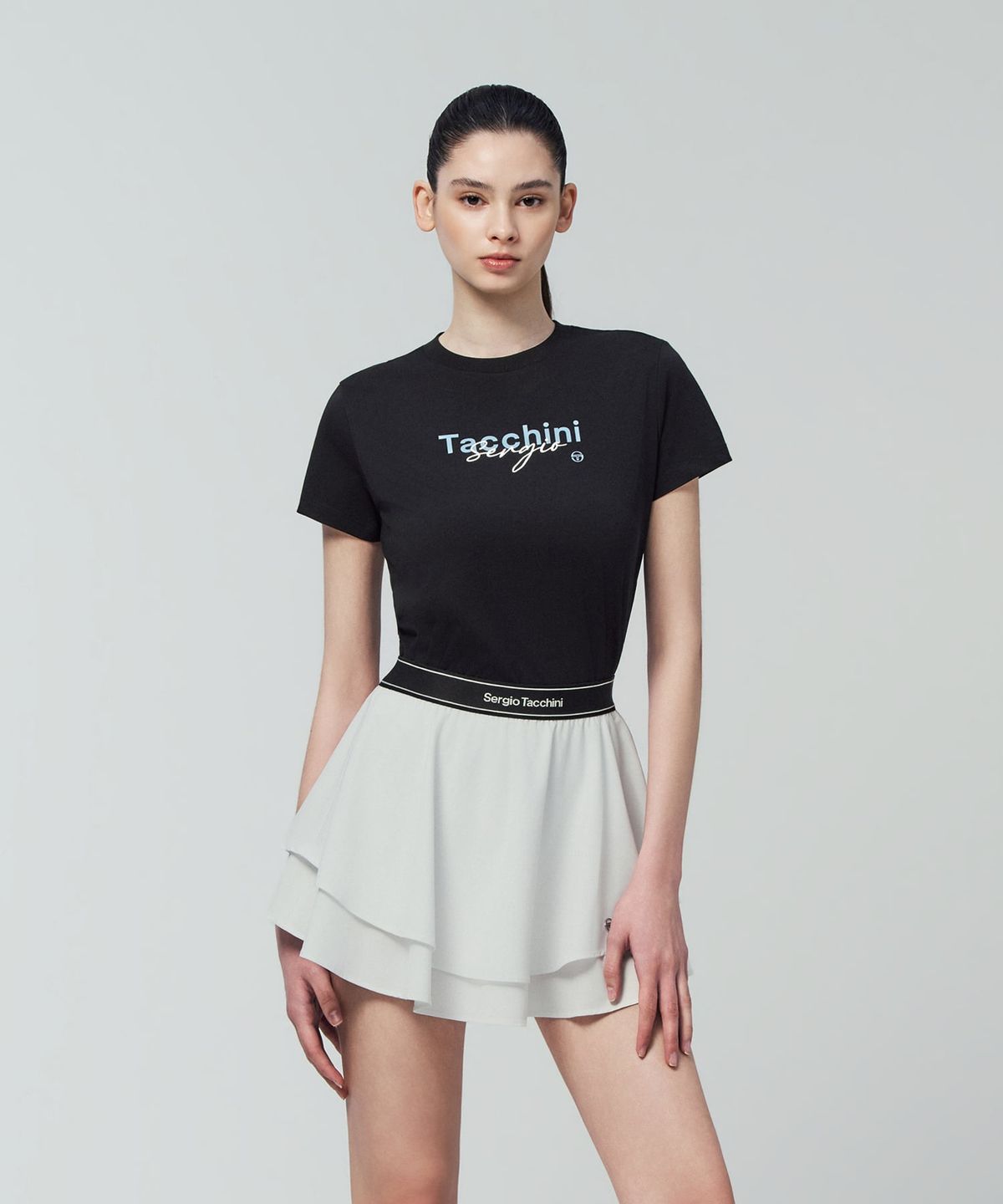 세르지오 타키니(SERGIO TACCHINI) W 그래픽 레귤러핏 티셔츠 (Black)