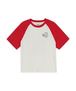 스트릿 바크&바니 배색 라글란 티셔츠 BOS (L.Red)