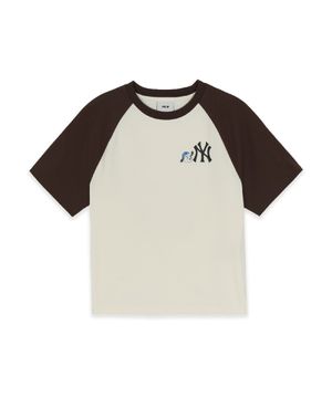 스트릿 바크&바니 배색 라글란 티셔츠 NY (Ptn.Brown)