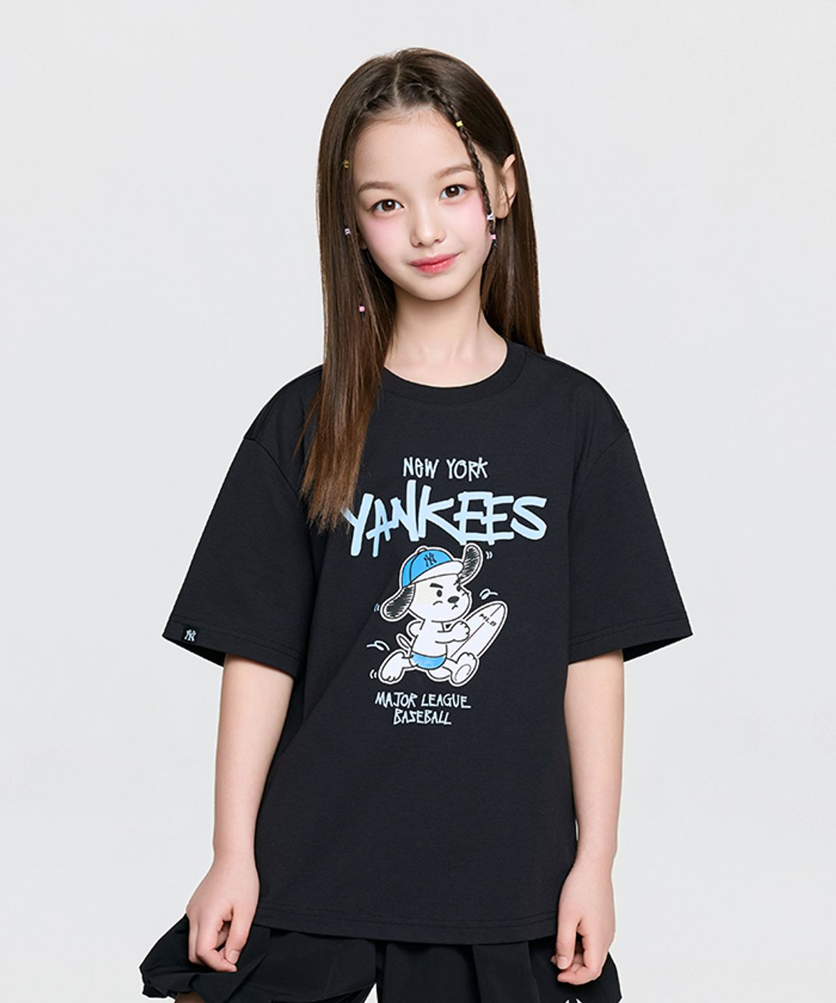 엠엘비 키즈(MLB KIDS) 스트릿 바크&바니 썸머 아트웍 티셔츠 NY (Black)