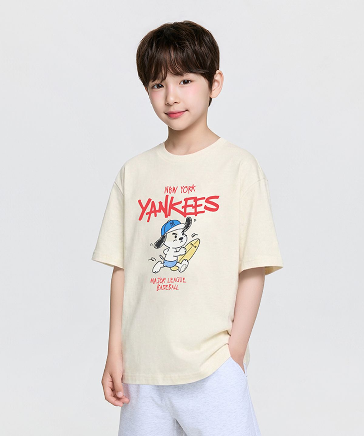 엠엘비 키즈(MLB KIDS) 스트릿 바크&바니 썸머 아트웍 티셔츠 NY (Cream)