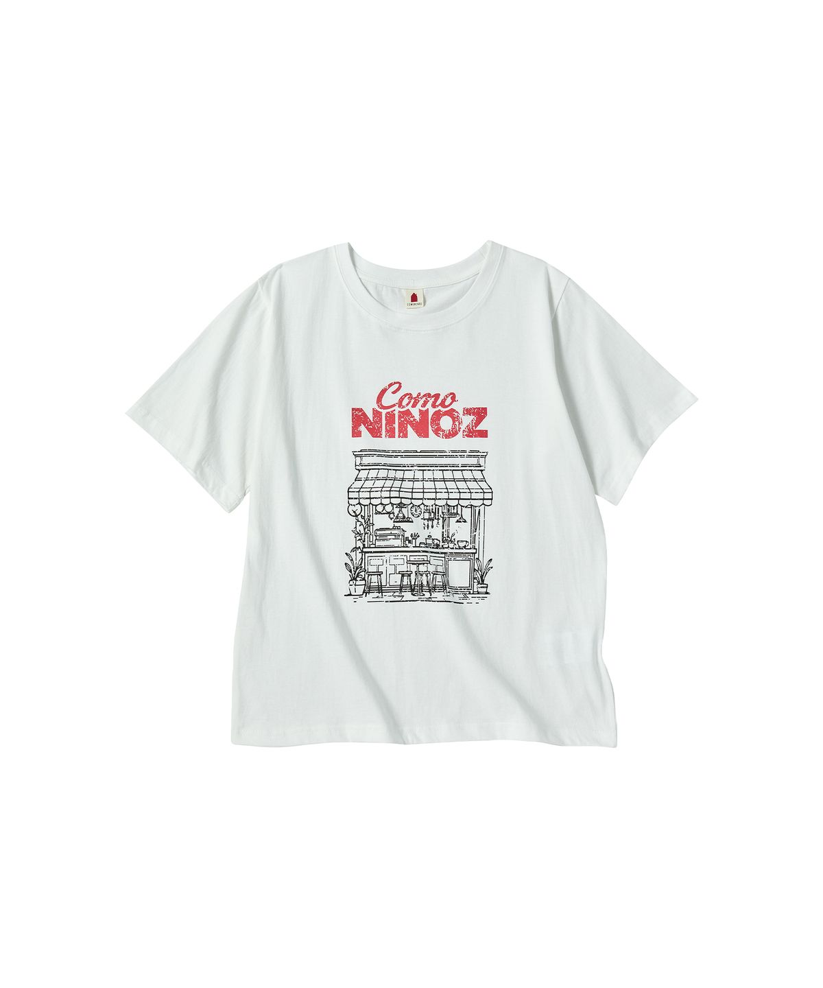 꼬모니노즈(COMONINOZ) W HOME GRAPHIC T-SHIRT [IVORY]