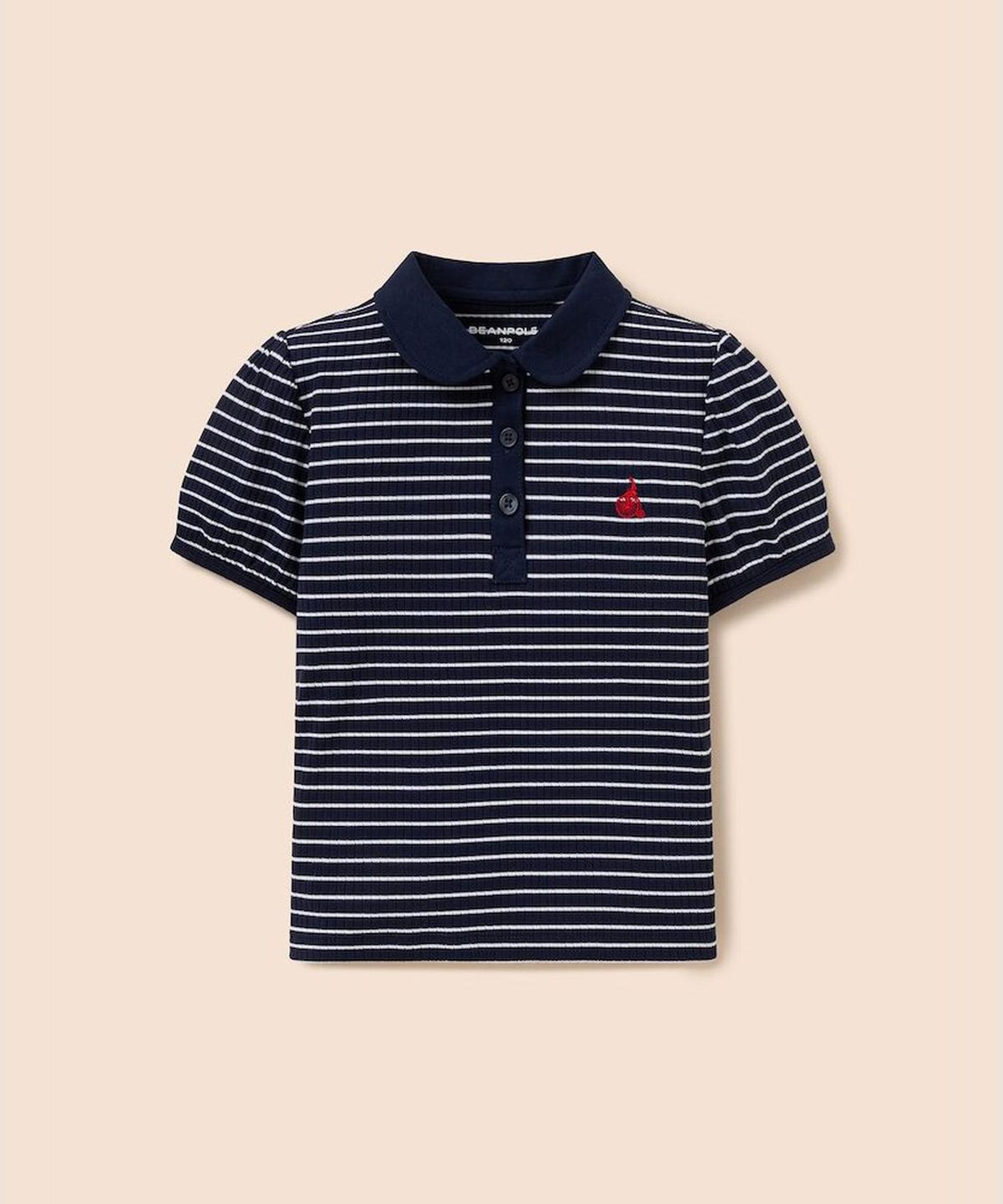 빈폴 키즈(BEANPOLE KIDS) T칼라 스트라이프 골지 반소매 티셔츠 (BI6342G06R)