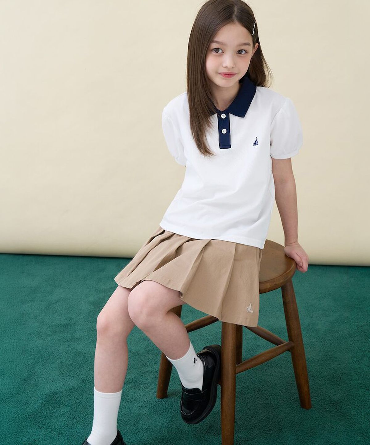 빈폴 키즈(BEANPOLE KIDS) 여아 산들 피케 티셔츠  아이보리 (BI6442G010)