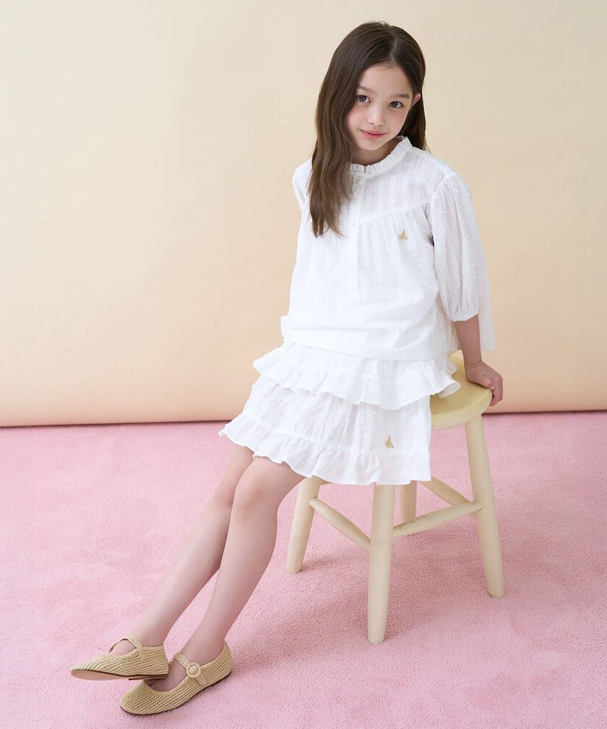 빈폴 키즈(BEANPOLE KIDS) 여아 보헤미안 셔링 블라우스  아이보리 (BI6465G010)