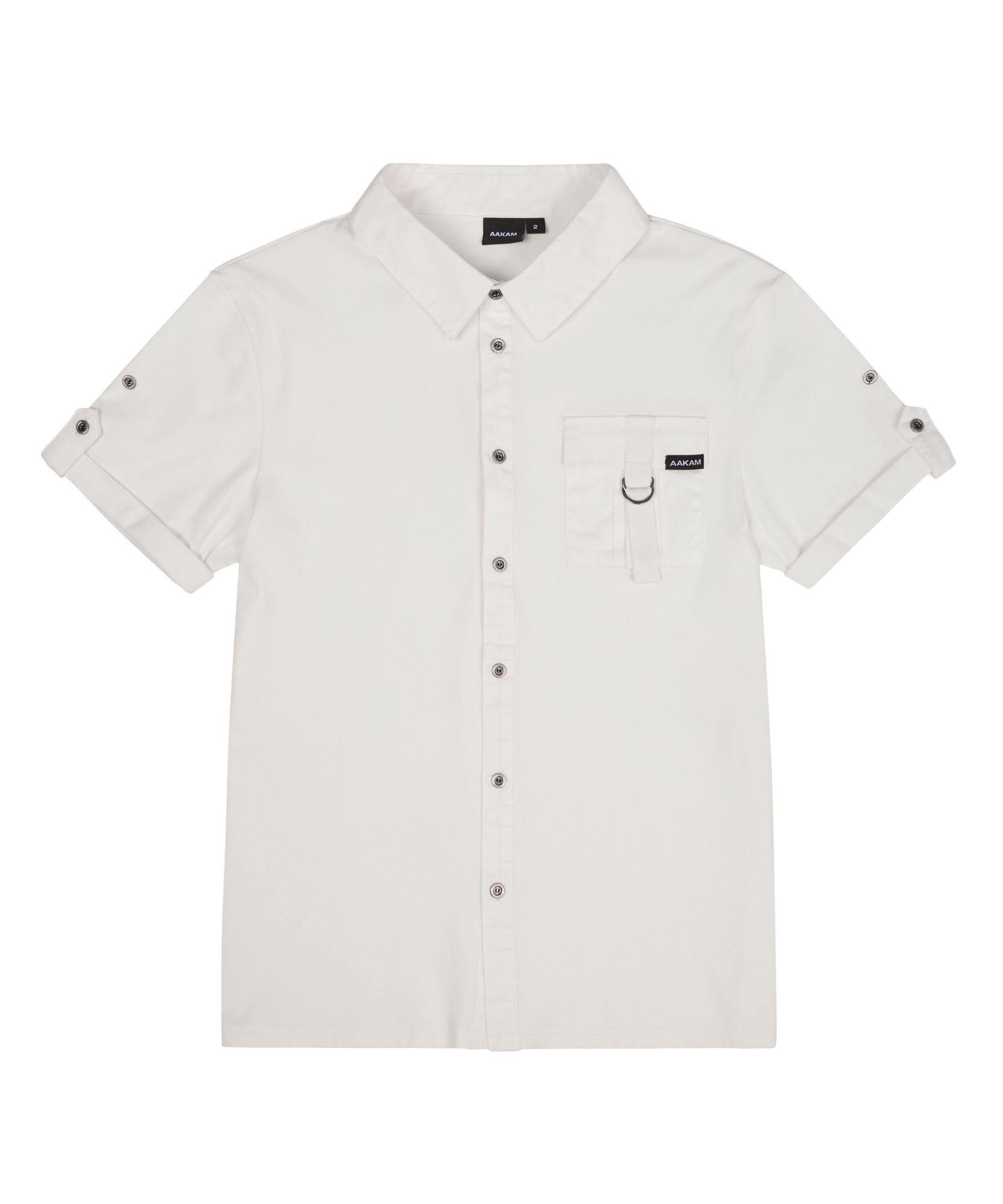 MUSINSA | AAKAM Roll-Up Pocket Shirts (White)