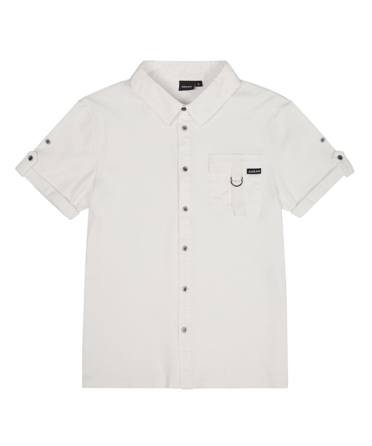 아캄(AAKAM) Roll-Up Pocket Shirts (White)