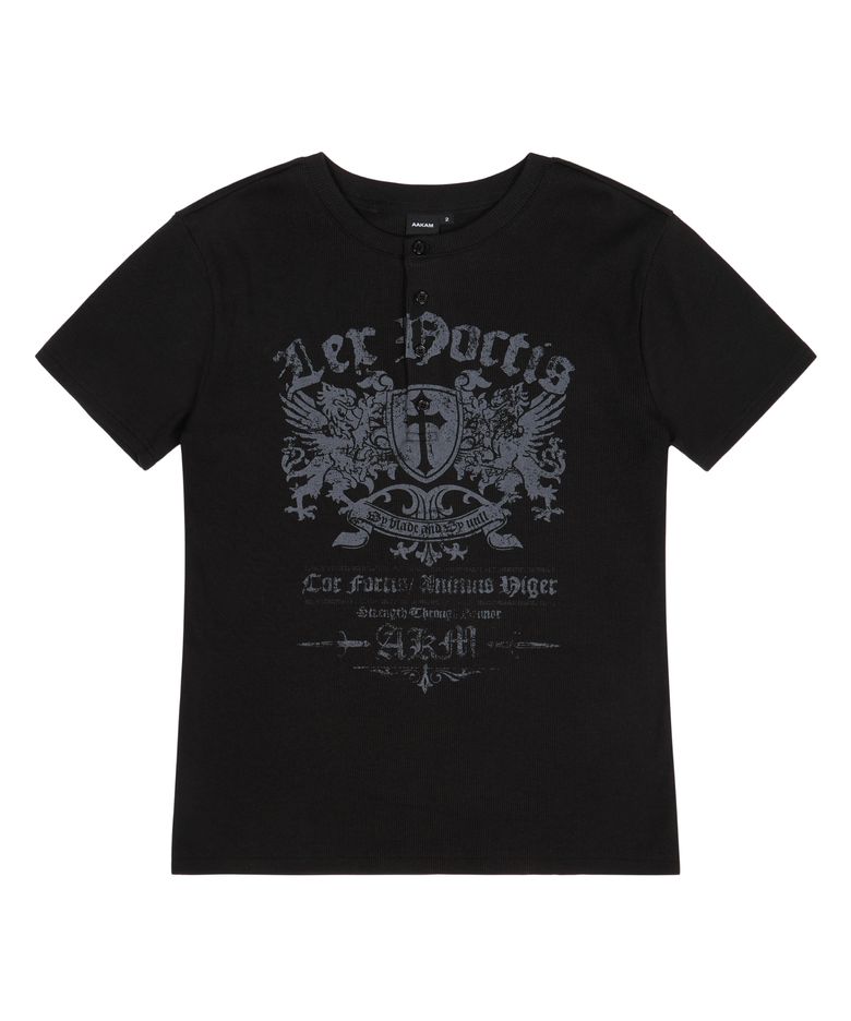 Shield Henry Neck Half Top (Black)