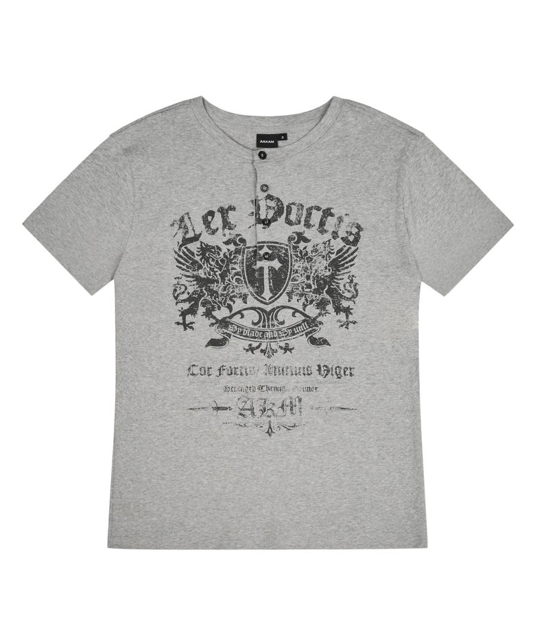 Shield Henry Neck Half Top (Gray)