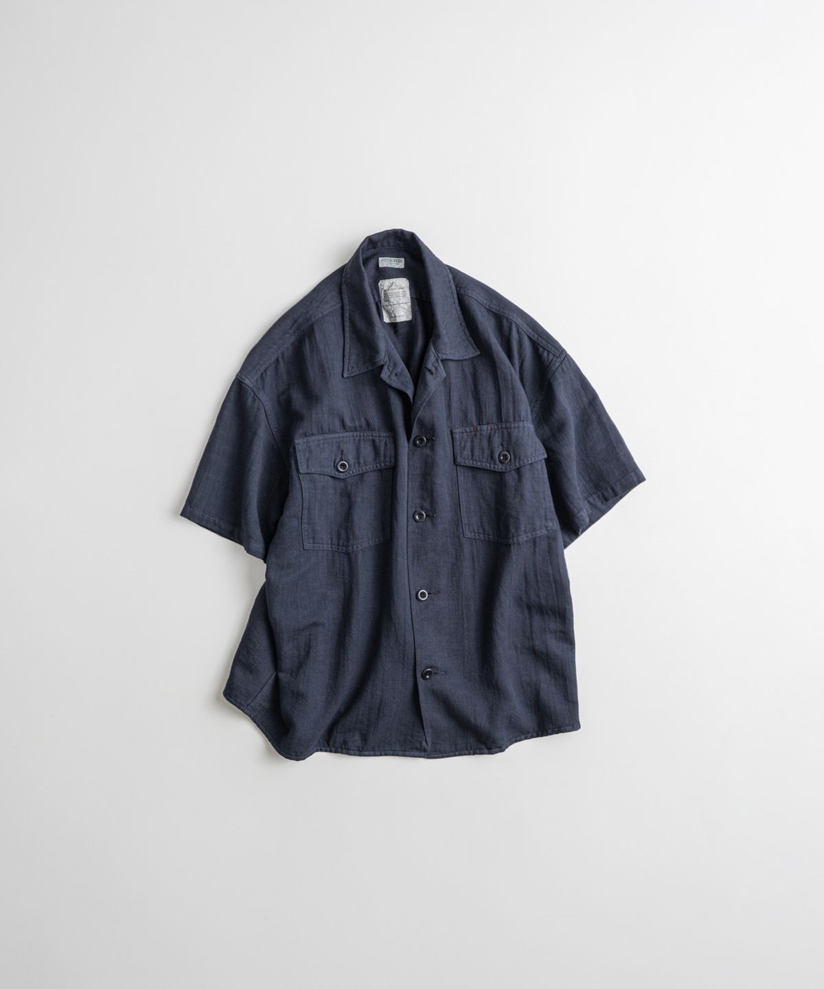 비헤비어(BEHEAVYER) DYED FATIGUE 1/2 SHIRTS vintage purple