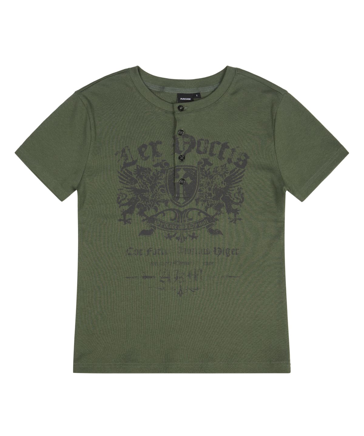 아캄(AAKAM) Shield Henry Neck Half Top (Khaki)