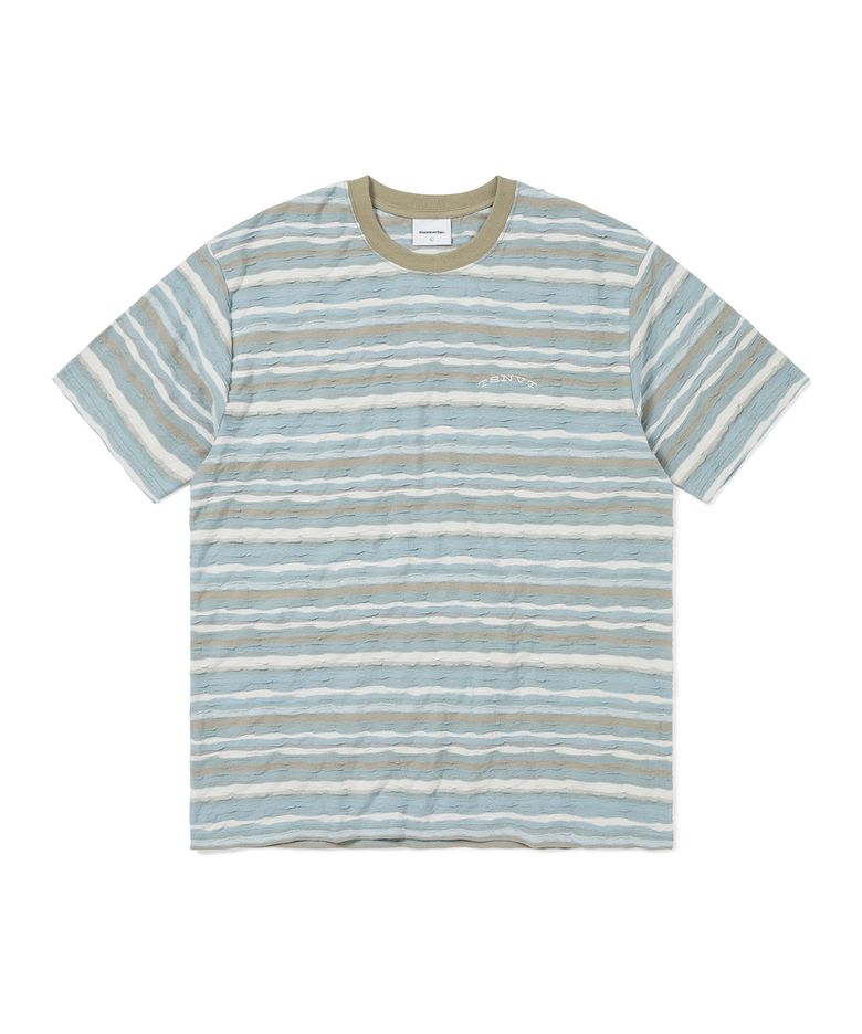 Wave Jacquard Tee Soft Blue