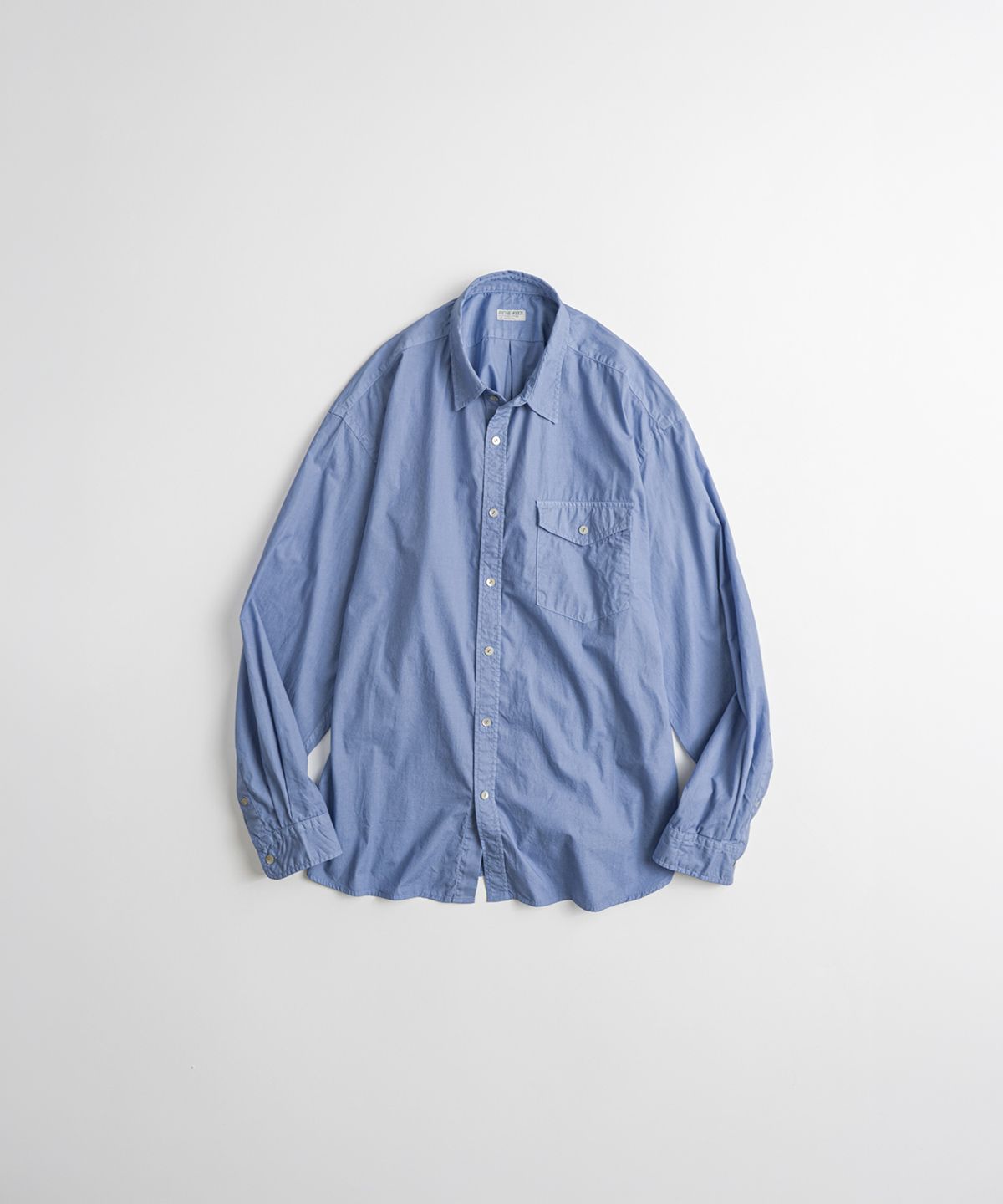 비헤비어(BEHEAVYER) DYED POPLIN CLASSIC SHIRTS sax
