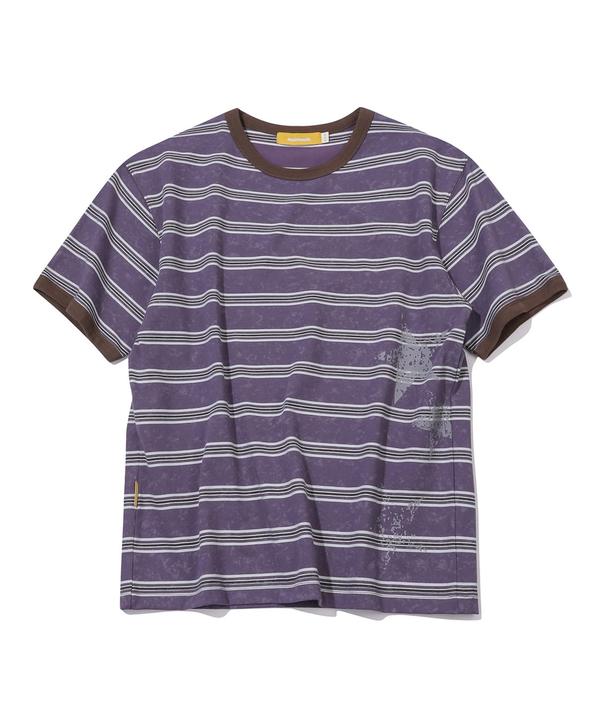 메인부스(MAINBOOTH) Rough Star Stripe T-shirt(PURPLE)