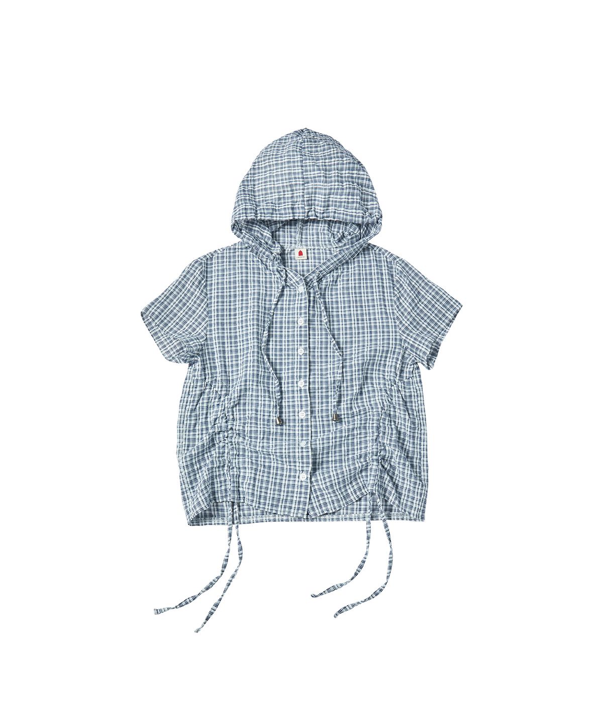 꼬모니노즈(COMONINOZ) W SHIRRING HOOD SHIRT [NAVY]