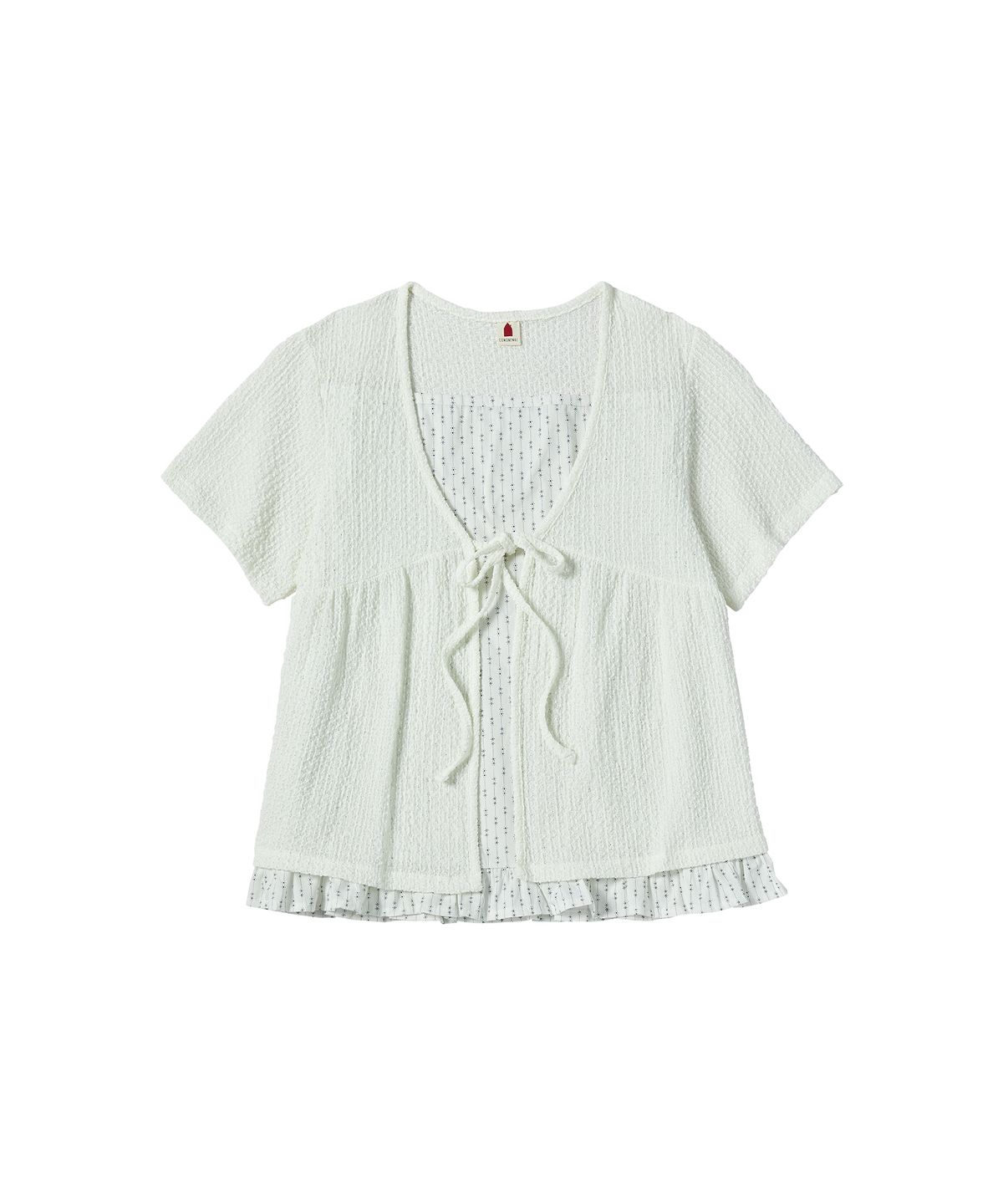 꼬모니노즈(COMONINOZ) W PIN KNITTED CARDIGAN [IVORY]