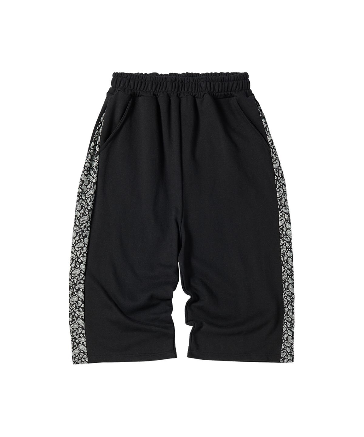꼬모니노즈(COMONINOZ) W PAISLEY SWEAT SHORTS [BLACK]