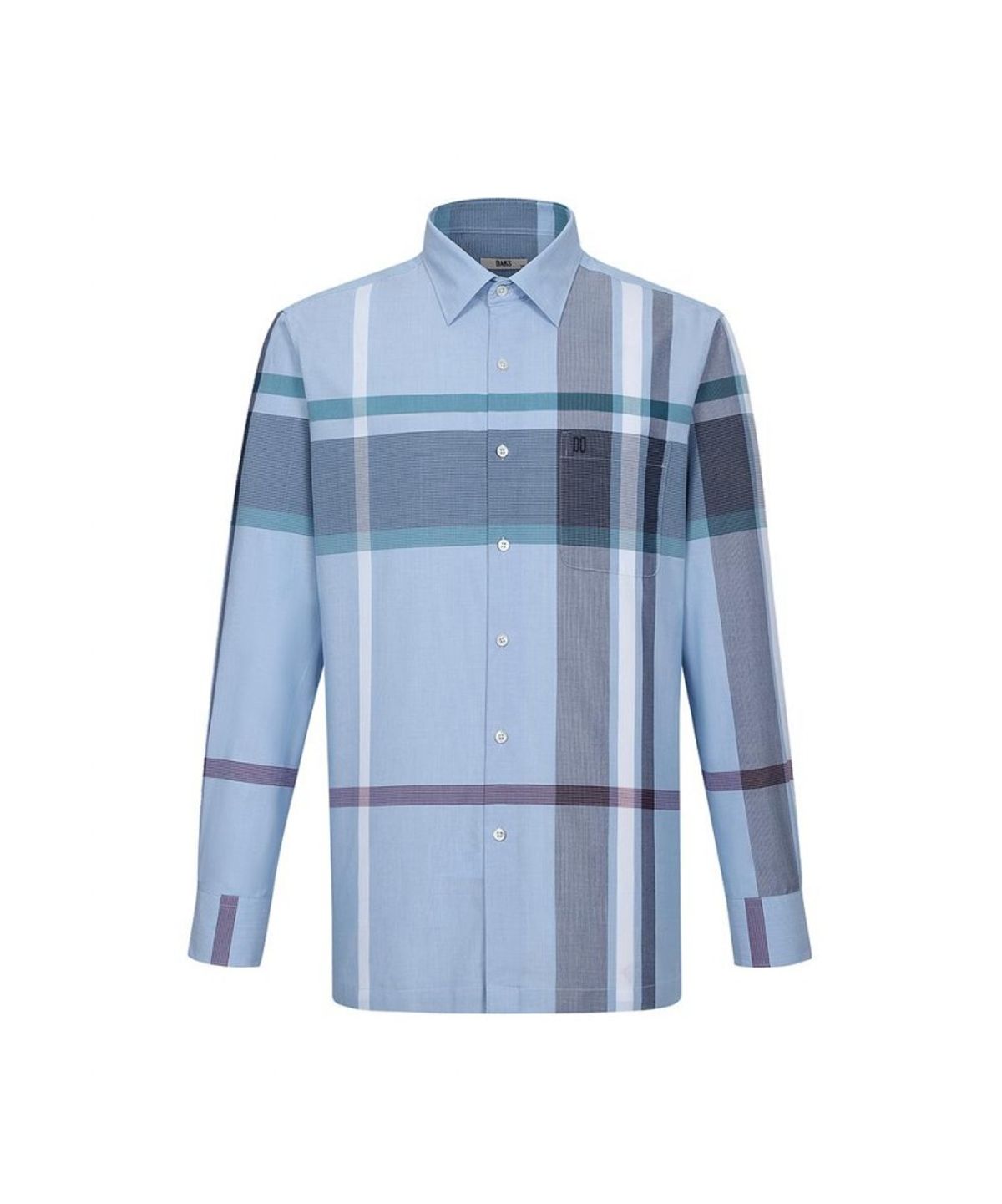 닥스셔츠(DAKS SHIRTS) 이지케어 면혼방 슈퍼빅체크 블루 캐주얼셔츠 레귤러핏_DLP1SHCL101B1