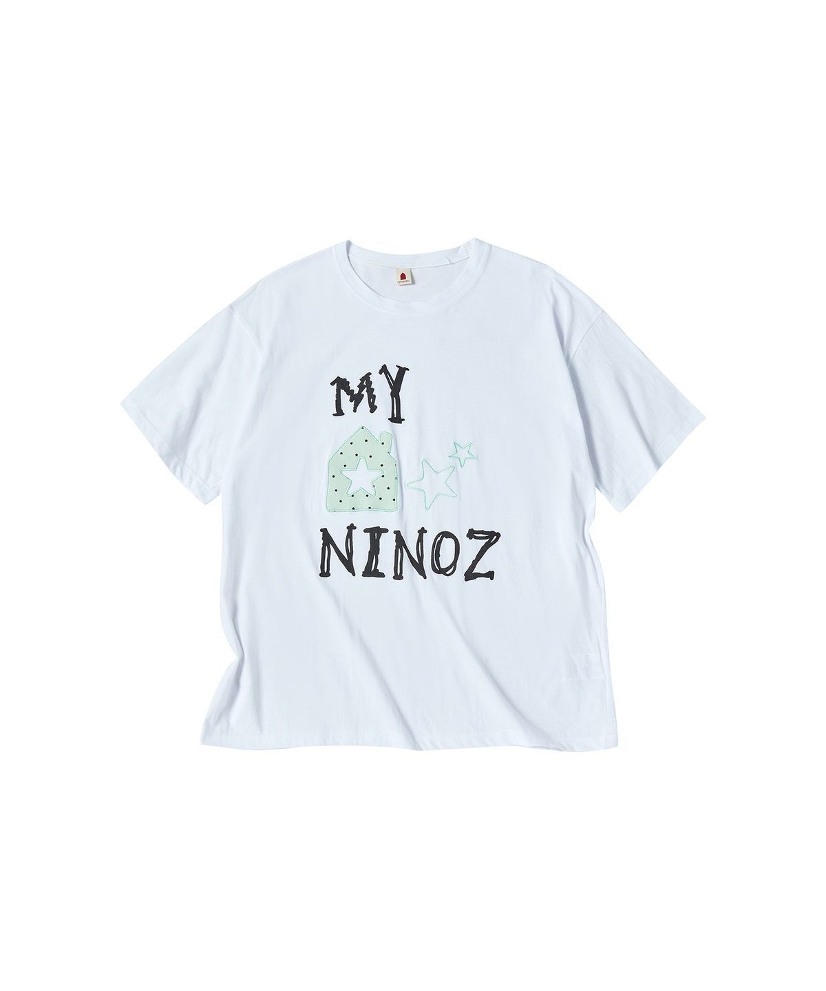 꼬모니노즈(COMONINOZ) W HOME LOGO T-SHIRT [IVORY]