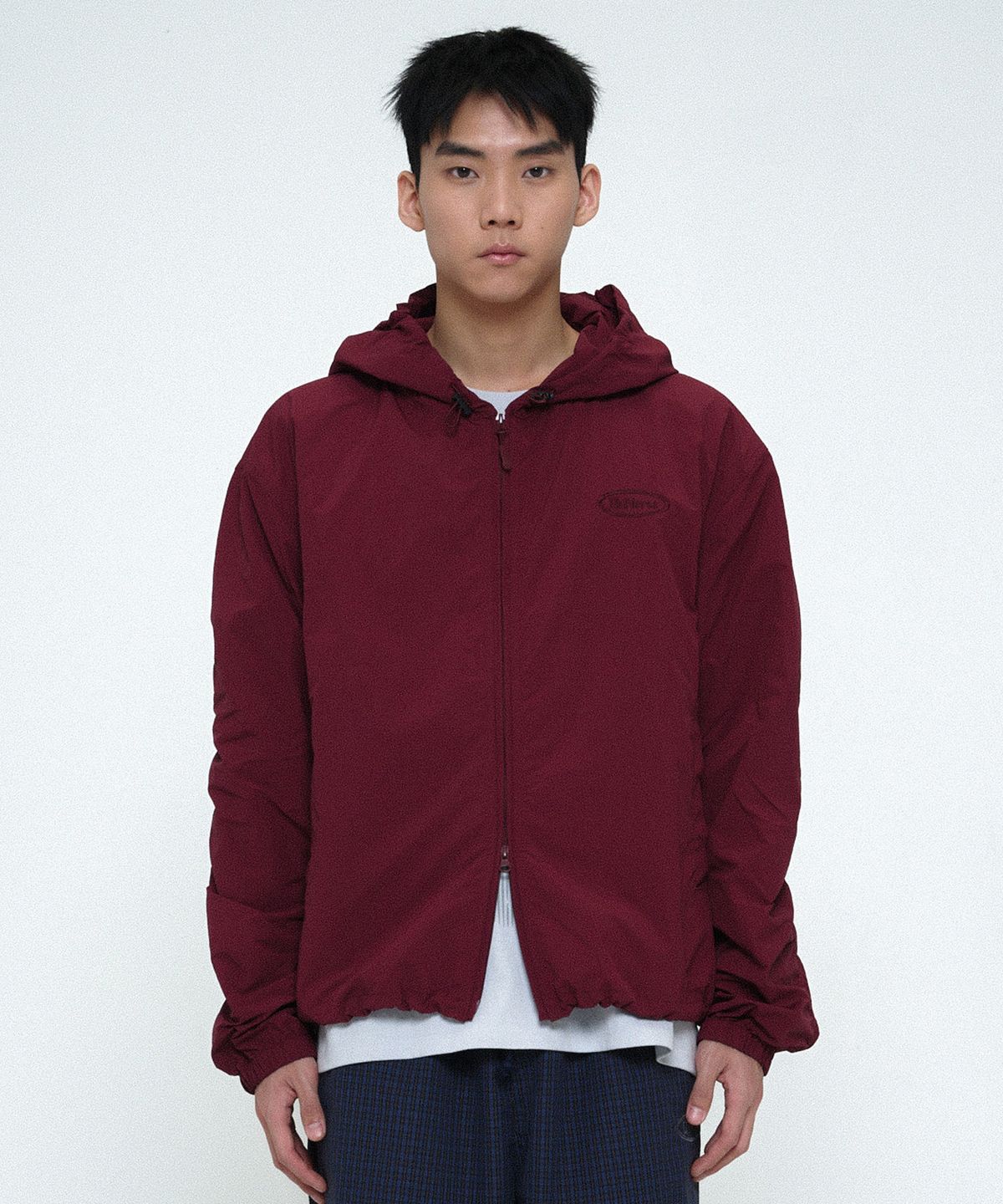 유니버스 가먼트(UNIVERSE GARMENT) 데일리 후드 윈드 브레이커 점퍼_BURGUNDY
