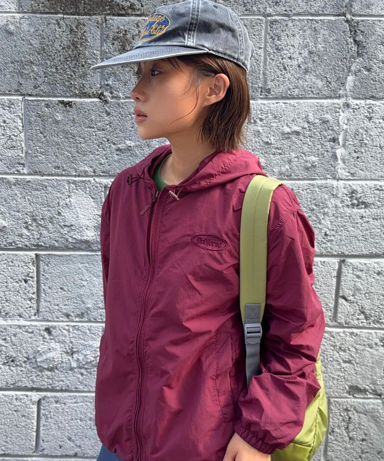 데일리 후드 윈드 브레이커 점퍼_BURGUNDY