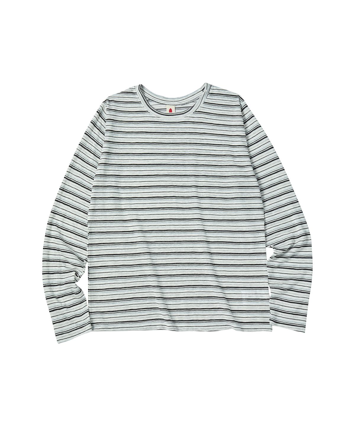 꼬모니노즈(COMONINOZ) W BEACH STRIPE T-SHIRT [BLACK]